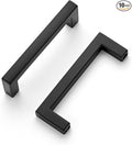 Ravinte 10 Pack Solid Kitchen Cabinet Handles Matte Black Cabinet Pulls Slim Drawer Pulls with 3 Inch Hole Center Square Bar Kitchen Cupboard Hardware