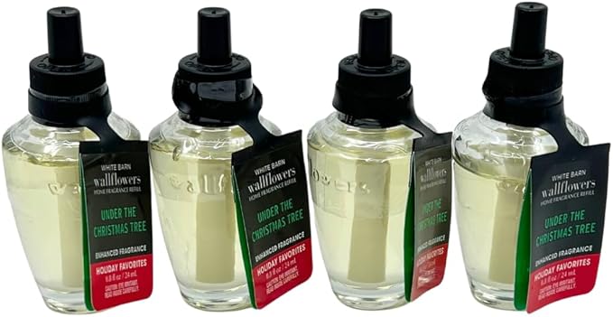 Bath & Body Works Under The Christmas Tree Wallflowers Fragrance Refill 0.8 oz 4 Pack
