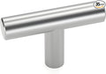LONTAN Cabinet Knobs Brushed NickelKitchen Cabinet Knobs T Bar Drawer Knobs Round Cabinet Hardware for Drawer, Single Hole, Pack of 35