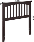 AFI, Mission Twin Solid Wood Headboard with Attachable Charger, Espresso