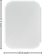 Silver Wall Mirror-Beveled Edge Frameless Mirror for Bathroom, Vanity, Bedroom, Rectangle Mirrors （32X24inch）
