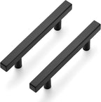 Ravinte Black Cabinet Handles 5 Pack 3-3/4 inch Matte Black Square Cabinet Pulls Kitchen Hardware 6 inch Overall Length Kitchen Drawer Pulls