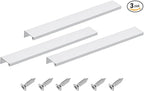 uxcell Cabinet Finger Edge Pull, 3pcs 250mm / 9.84" Aluminum Alloy Back Mount Hidden Cabinet Pulls Concealed Handle for Home Kitchen Drawer Cabinet, Silver
