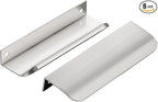 Ravinte Hardware 8 Pack Silver Cabinet Handles, 5 Inch (128mm) Finger Edge Pulls, 4 Inch Hole Center, Finger Pulls for Cabinets