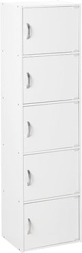 HODEDAH IMPORT Bookcase, White, 5 Door