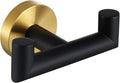 Angle Simple Double Towel Hook, Stainless Steel Hand Towel Holder for Bathroom, Coat Hook for Wall, Black and Gold