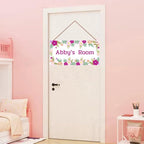 Personalized Flower Sign For Kids Room Boys Bedroom Door Decor,Custom Name Wall Art Decor Decorative Plate for Girls Room Nursery Little Man Cave