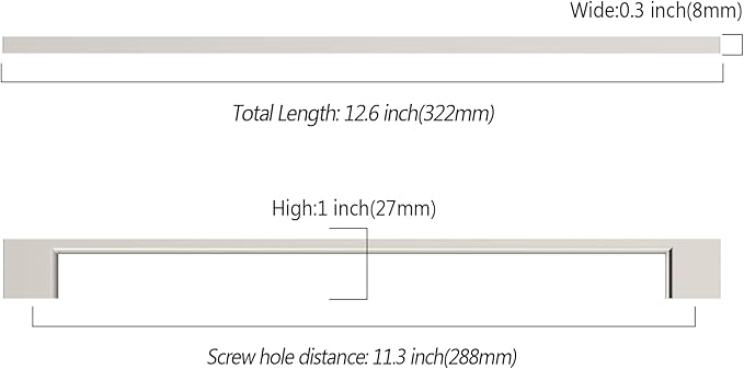 Asidrama 10 Pack 11.3 Inch(288mm) Brushed Satin Nickel Kitchen Cabinet Handles, Cabinet Pulls Kitchen Cabinet Hardware for Cupboard Drawer Pulls
