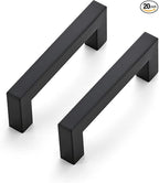 Ravinte 20 Pack 3-1/2 Inch Kitchen Square Cabinet Handles Matte Black Pulls Black Drawer Pulls Kitchen Cabinet Hardware Handles