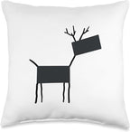 Cute Scandinavian Animals Designs Chic Deer Moose Scandinavian Elk Minimalism Reindeer Throw Pillow, 16x16, Multicolor