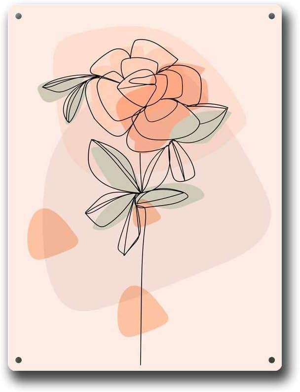 Metal Signs Scandinavian Flowers Suitable for Home Bar Cafe Farmhouse Decoration12x16inch Tin Sign