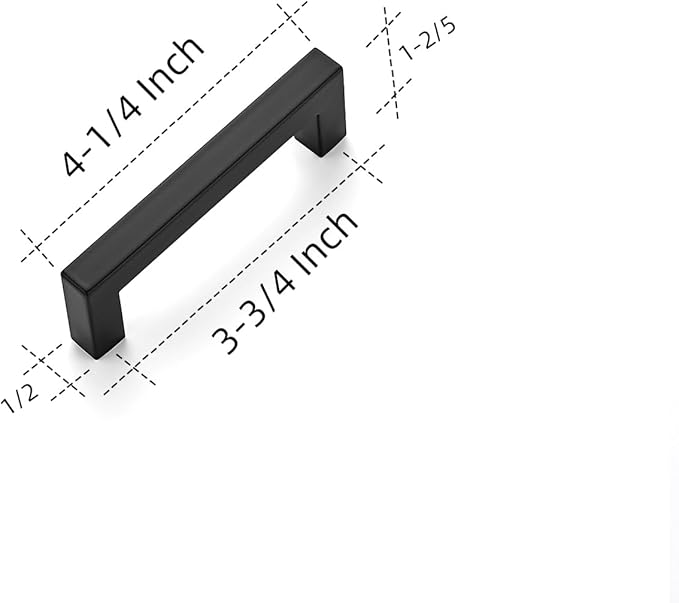 Ravinte 20 Pack 3-3/4 Inch Kitchen Square Cabinet Handles Matte Black Cabinet Pulls Black Drawer Pulls Kitchen Cabinet Hardware Kitchen Handles