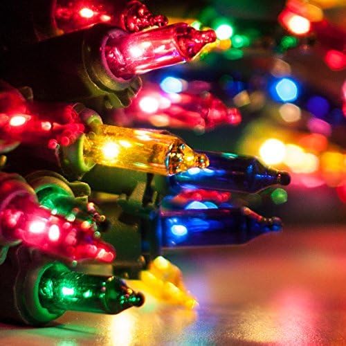 Holiday Joy Christmas Lights for Tree - 300 Count, Multicolor, Mini String Lights with Green Wire for Outdoor and Indoor Decorations﻿