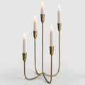 5-Candle Cast Iron Metal Candelabra Candlestick Holders 15 inch Tall Candle Holder Wedding Event Candelabra Candle Stand Brass Gold