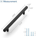 Ravinte Black Cabinet Handles 30 Pack 6-3/10 inch Matte Black Square Cabinet Pulls Kitchen Hardware 8-4/5 inch Overall Length Kitchen Drawer Pulls