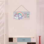 Personalized Sign Magic Unicorn Wooden Sign For Kids Room Boys Bedroom Door Decor,Custom Name Rainbow Wall Art Decor Decorative Plate for Nursery Little Man Cave