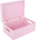 Large Pink Wooden Box Storage with Hinged Lid | 11.8 x 7.87 x 5.51 inches (+-0.5) | with Handles | Gift Box Storage | Product NOT Intended for 15 Years OR Below