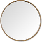 WallBeyond Round Wood Mirror, 32" Round Modern Decoration Large Circle Wall Mirror for Bathroom Living Room Bedroom Entryway, Honey