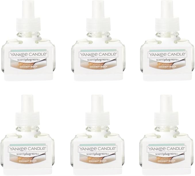 Yankee Candle Scent Plug Refill, Coconut Beach (Pack of 6)
