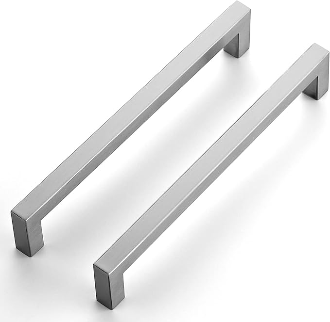 Ravinte 15 Pack 7-1/2 Inch Kitchen Square Cabinet Handles Satin Nickel Pulls Brushed Nickel Kitchen Cabinet Hardware Handles for Cupboard Drawer Pulls