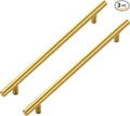 JOY DECOR 3 Pack Cabinet Handles, Gold Cabinet Pulls, 8-3/4 in Hole Center Kitchen Cabinet Handles, Stainless Steel T Bar Handles for Dresser Drawers