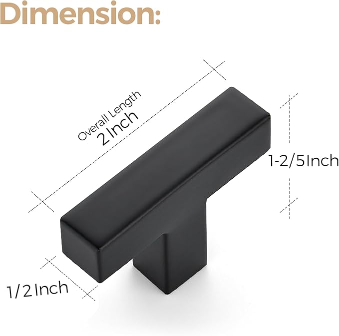 Ravinte 32 Pack 2 inch Length Square Cabinet Pulls Matte Black Stainless Steel Kitchen Drawer Pulls Cupboard Handles Cabinet Handles