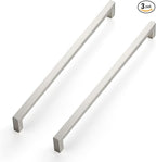 Ravinte 3 Pack Square Cabinet Handles - Satin & Brushed Nickel Drawer Pulls - 12-3/5 Inch Kitchen Cabinet Hardware