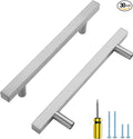 Ravinte Brushed Nickel Cabinet Handles 30 Pack 5 inch Satin Nickel Square Cabinet Pulls Silver Hardware for Kitchen Cabinets Modern Cabinet Pulls 7-3/8 inch Overall Length Stainless Steel Drawer Pulls