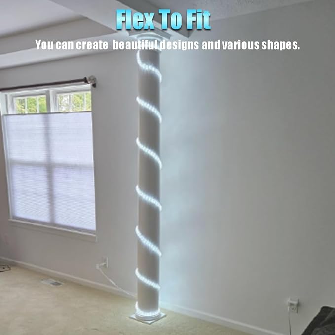 33FT White LED Rope Lights Outdoor,Flexible Tube Rope Lights Plug in,Connecting Rope Lights for Deck,Patio,Camping,Porch,Christmas Holiday Decoration