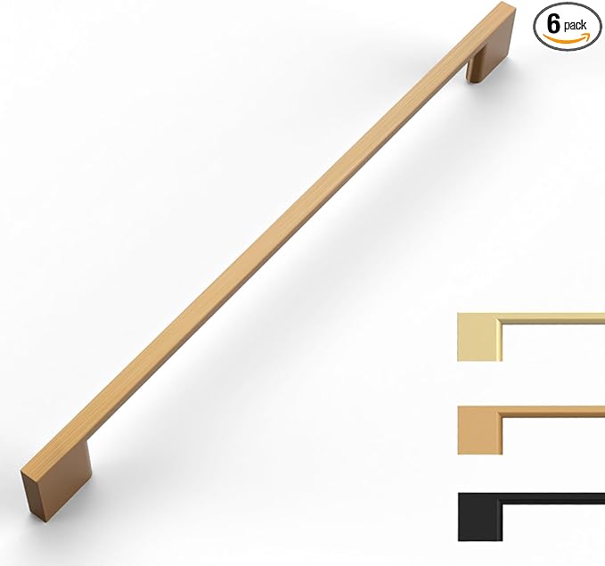 6-Pack Bronze Cabinet Pulls - 12.5 Inch Champagne Handles for Wardrobes & Dressers