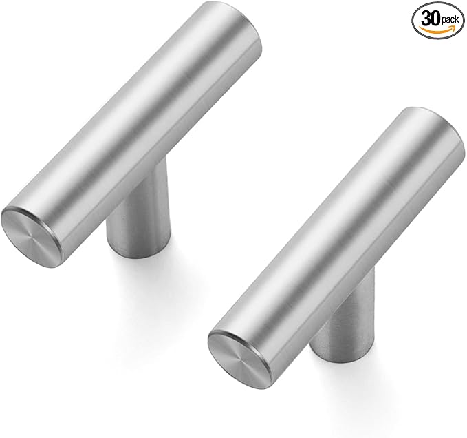 JOY DECOR 30 Pack 2 Inch Cabinet Pulls Kitchen Cabinet Handles with Single Hole Brushed Nickel Cabinet Hardware Stainless Steel Kitchen Drawer Pulls for Cabinets Cupboard,Wardrobe