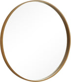 WallBeyond Round Wood Mirror, 32" Round Modern Decoration Large Circle Wall Mirror for Bathroom Living Room Bedroom Entryway, Natural