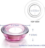 Red Tealight Candle Holders - Set of 12, Round Chunky Glass Candle Holder, 3" Diameter - CH01 - Aubergine Purple