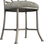 Hillsdale Emerson Metal Vanity Stool, Silver, 51053A
