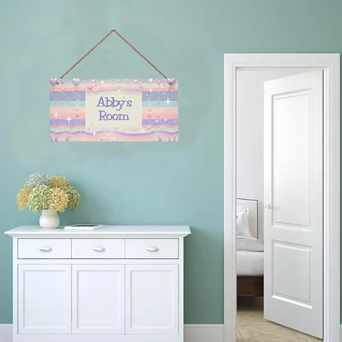 Personalized Heart Sign Flash Star Signs Retro Wall Art Decoration Exquisite Decorative Signs Custom Name for Kids Room Wall Art Decor Nursery Decor For Girls Boys Bedroom
