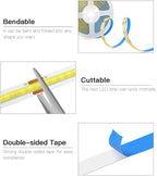 A 5V USB LED Light Strip, COB LED Strip Lights, White 5V LED Lights, Small LED Strip Light, TV Lights for TV Under Cabinet Kitchen Living Room Shelving or Displays (White, 6.56ft)