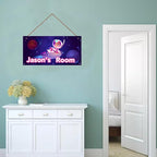 Personalized Universe Sign Astronaut Themed For Kids Room Door Art Décor for Little Man Cave,Custom Name Rocket Wall Decor Decorative Plate for Boys Room Girls Bedroom