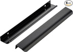 Ravinte Hardware 6 Pack Black Cabinet Handles, 11.8 Inch (300mm) Finger Edge Pulls, 8.8 Inch Hole Center, Finger Pulls for Cabinets