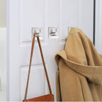Adhesive Towel Hooks Heavy Duty Wall Hooks Waterproof Stainless Steel Hanger for Hanging Coat, Hat, Towel Robe Hook Rack Wall Mount- Bathroom and Bedroom 4-Packs