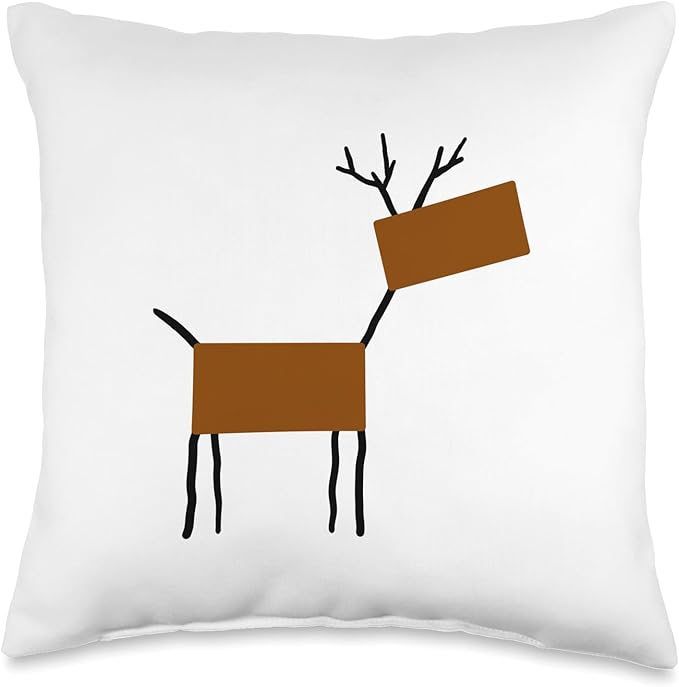 Cute Scandinavian Animals Designs Chic Deer Moose Scandinavian Elk Minimalism Reindeer Throw Pillow, 16x16, Multicolor