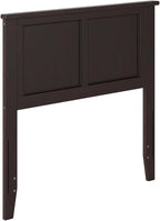 AFI, Madison Twin Solid Wood Panel Headboard with Attachable Charger, Espresso