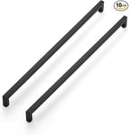 JOY DECOR 10 Pack Cabinet Handles, Black Cabinet Pulls, 18 Inch Kitchen Closet Handles Square Drawer Pulls Stainless Steel Drawer Hardware, 458mm Hole Centers