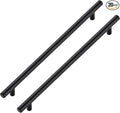 JOY DECOR 20 Pack Cabinet Handles, Black Cabinet Pulls, 10 in Hole Center Kitchen Hardware, Stainless Steel T Bar Handles for Dresser Drawers