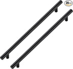 JOY DECOR 20 Pack Cabinet Handles, Black Cabinet Pulls, 10 in Hole Center Kitchen Hardware, Stainless Steel T Bar Handles for Dresser Drawers