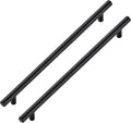 JOY DECOR 45 Pack Cabinet Handles, Black Cabinet Pulls, 10 in Hole Center Kitchen Hardware, Stainless Steel T Bar Handles for Dresser Drawers