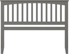 AFI, Mission Queen Solid Wood Headboard with Attachable Charger, Grey