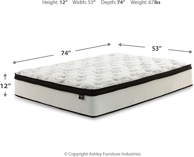 Ashley Chime Full Mattress Hybrid 12 Inch Firm Memory Foam for Pressure Relief, Mattress In a Box with Cooling Gel, Fiberglass Free