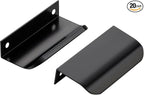 Ravinte Hardware 20 Pack Black Cabinet Handles, 3.15 Inch (80mm) Finger Edge Pulls, 2-1/2 Inch Hole Center, Finger Pulls for Cabinets