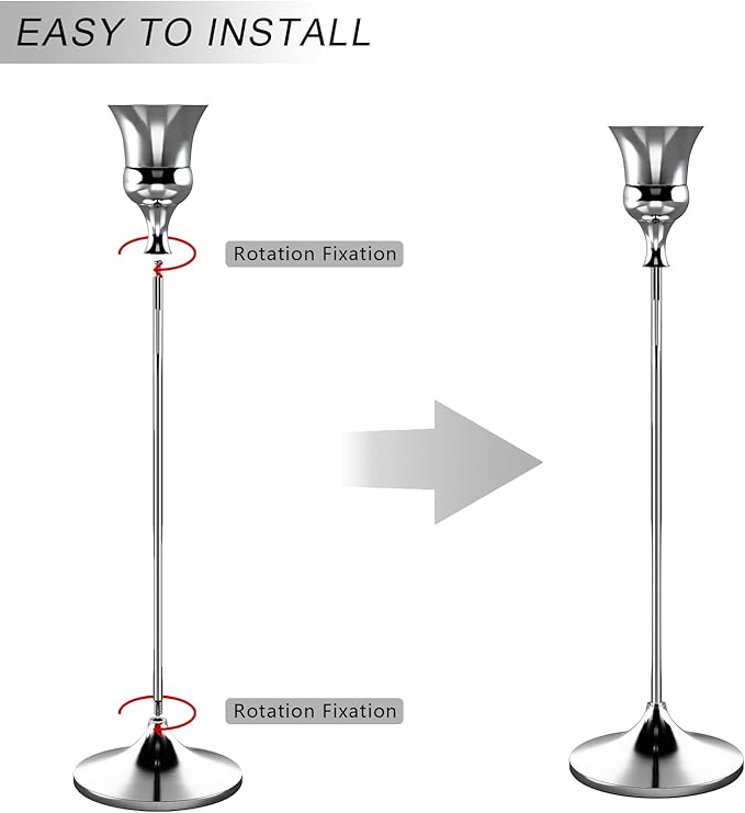 Candlestick Holders Silver, 3 Packs Taper Candle Holder for Candlesticks, Candle Sticks Holder Decor for Home Decor