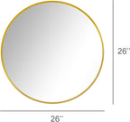 Bathroom Mirrors for Wall,Gold Frame Mirror,26'' Round Circle Mirror for Entryway Bedroom Vanity(26'',Gold)